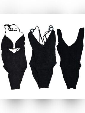 3 Bond-Eye Swimsuits One Piece Beaded Fowler, Mara, Ring Elena 2.0 Black O/S